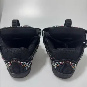 Baskets Lanvin Curb Strass Cristal Noir - Taille EU 42 / US 9 - Cuir - Homme